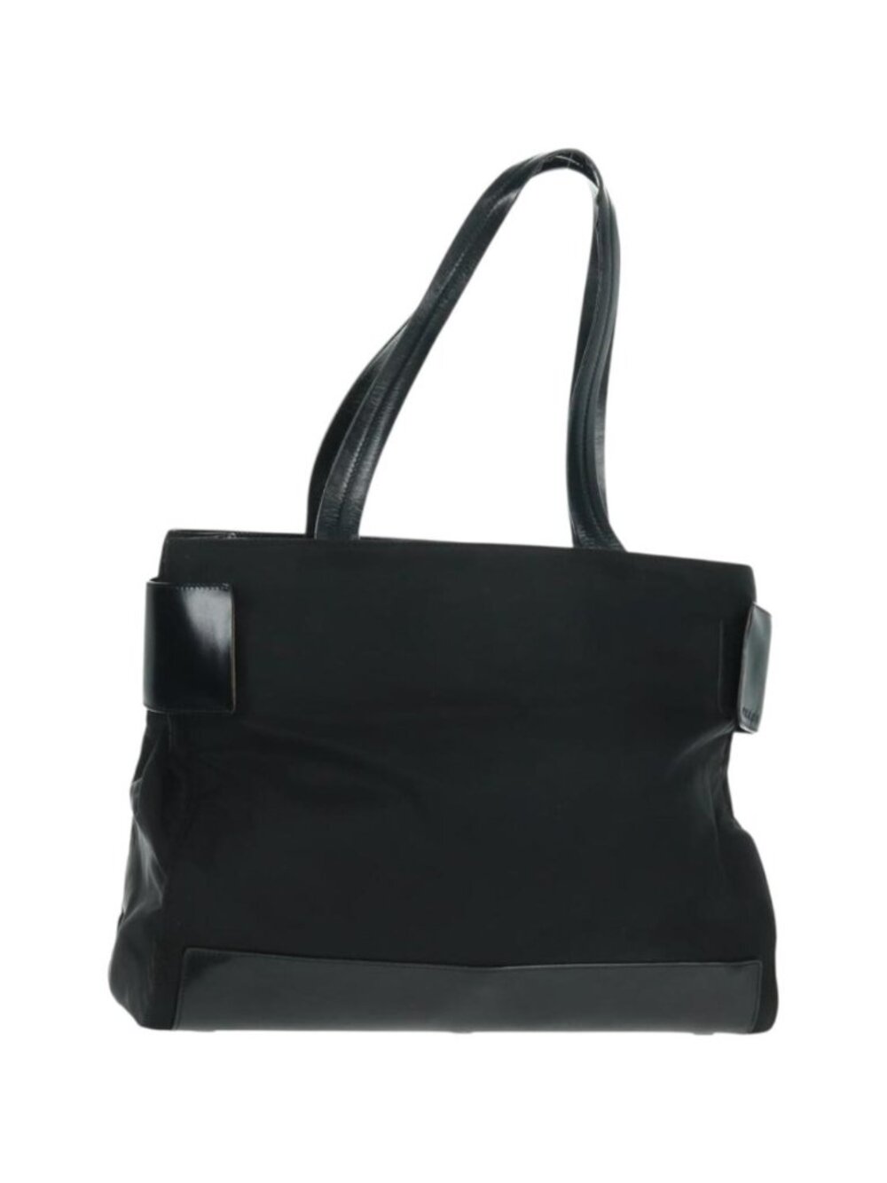 PRADA Tote Bag Nylon Black Silver
